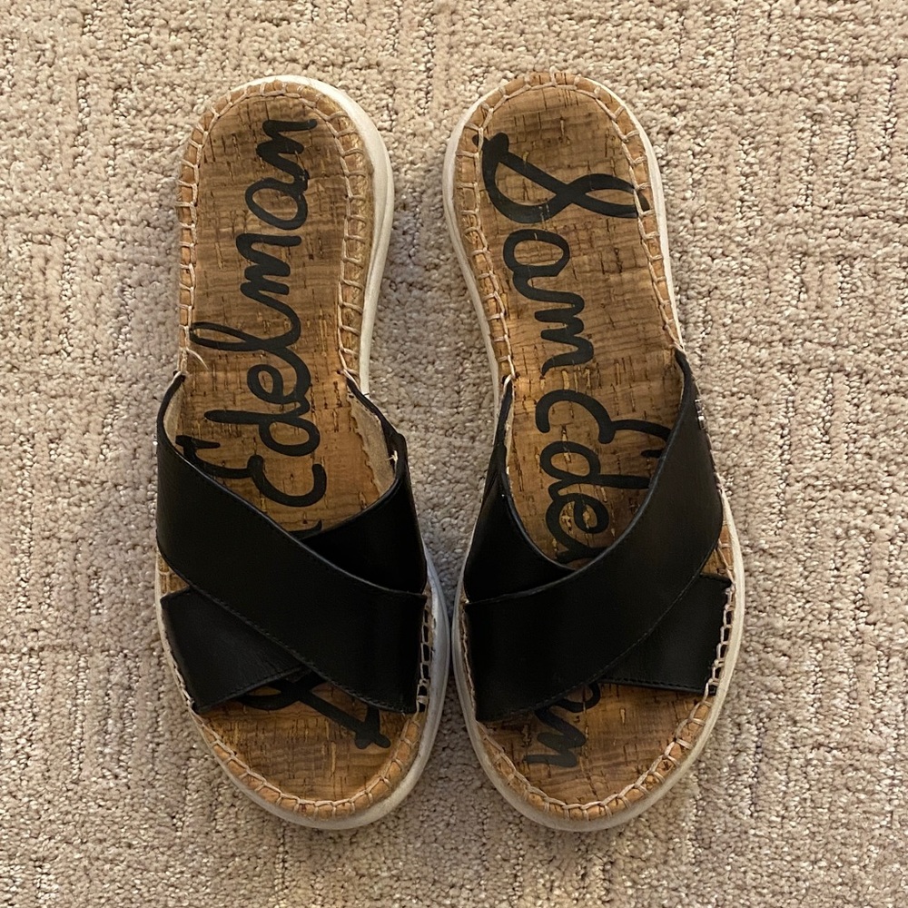 Sam Edelman Black Slide Sandals 7 1/2 Med - Picture 2 of 9